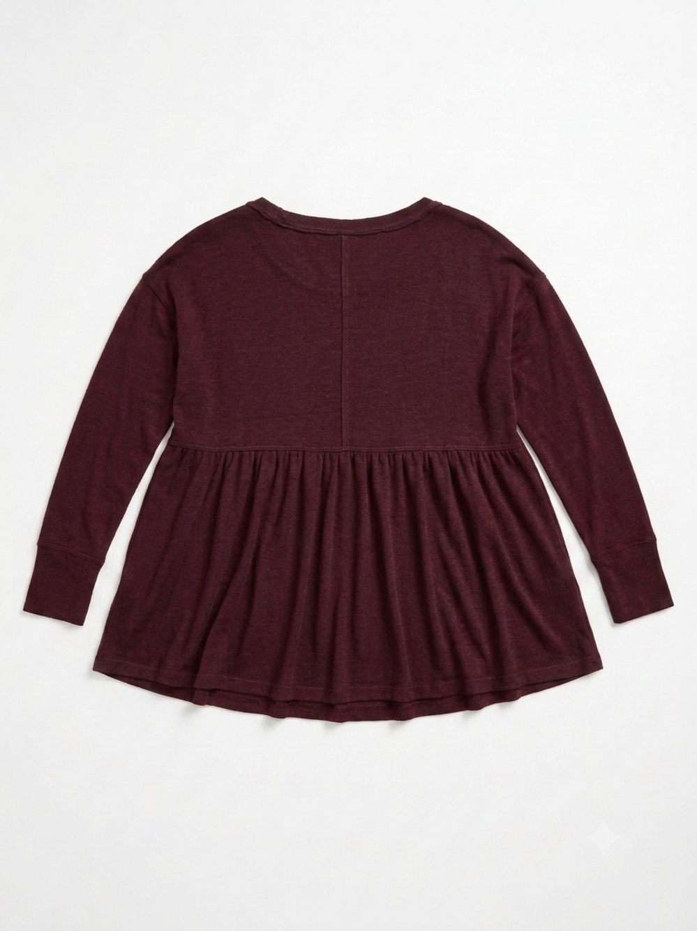 Free People Long Sleeve Peplum Top in Burgundy - Picture 3 of 3